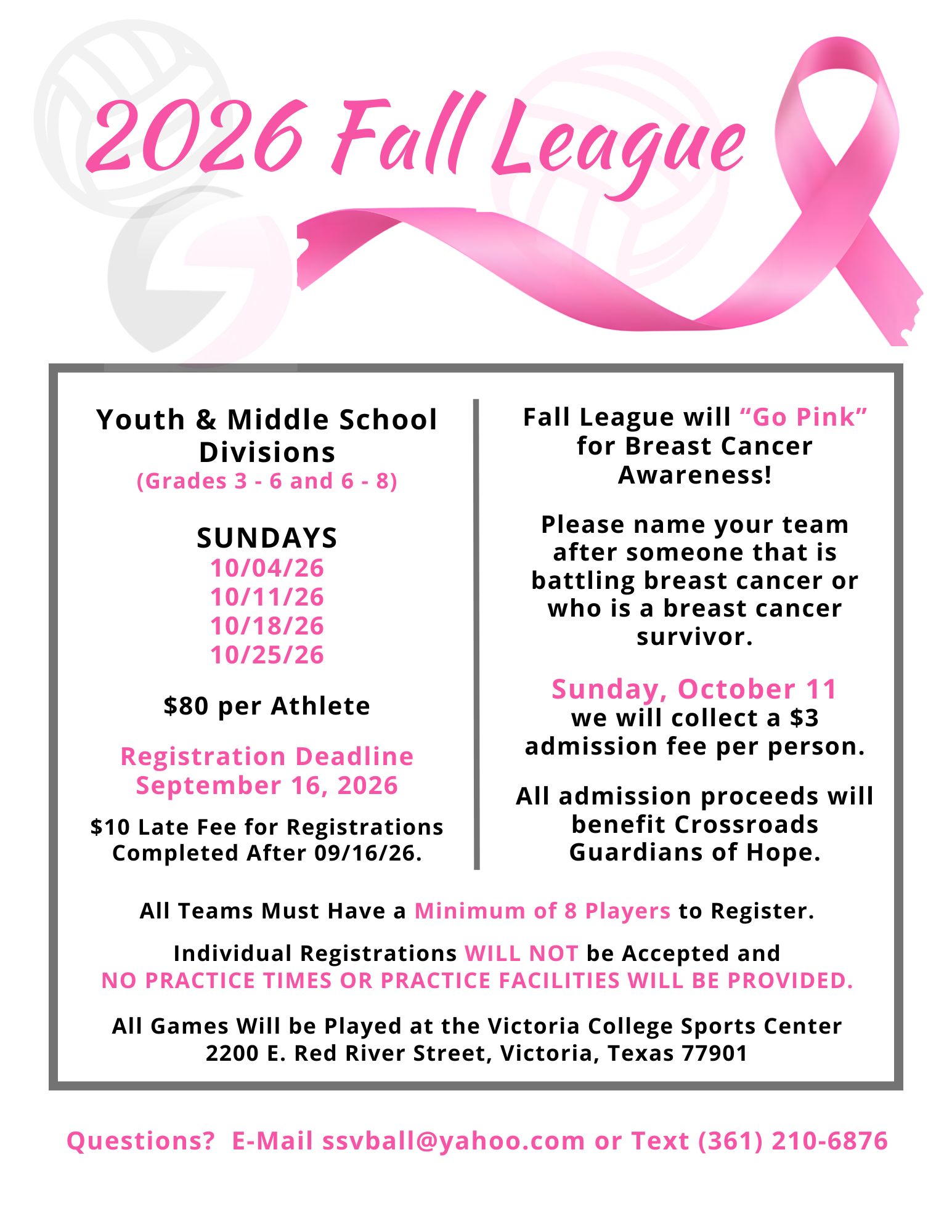 2026 Fall League Flyer - WEB